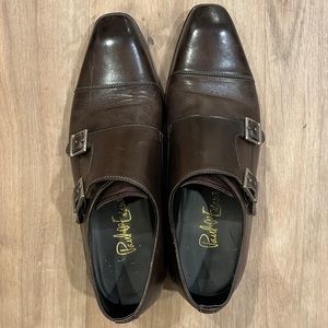 Paul Evans Brown Burton Double Monk Strap Shoes